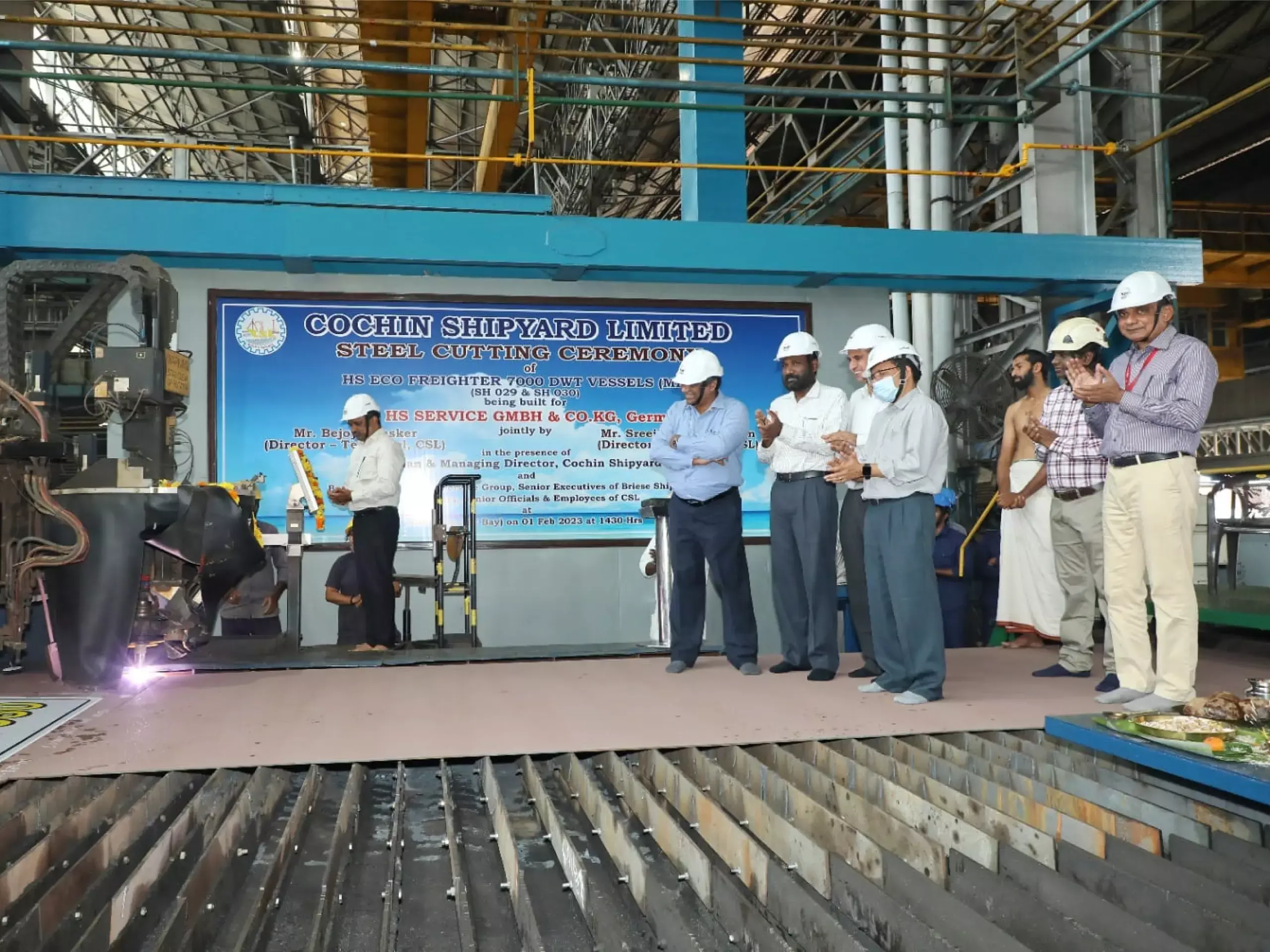 cochin shipyard steel cutting ceremony