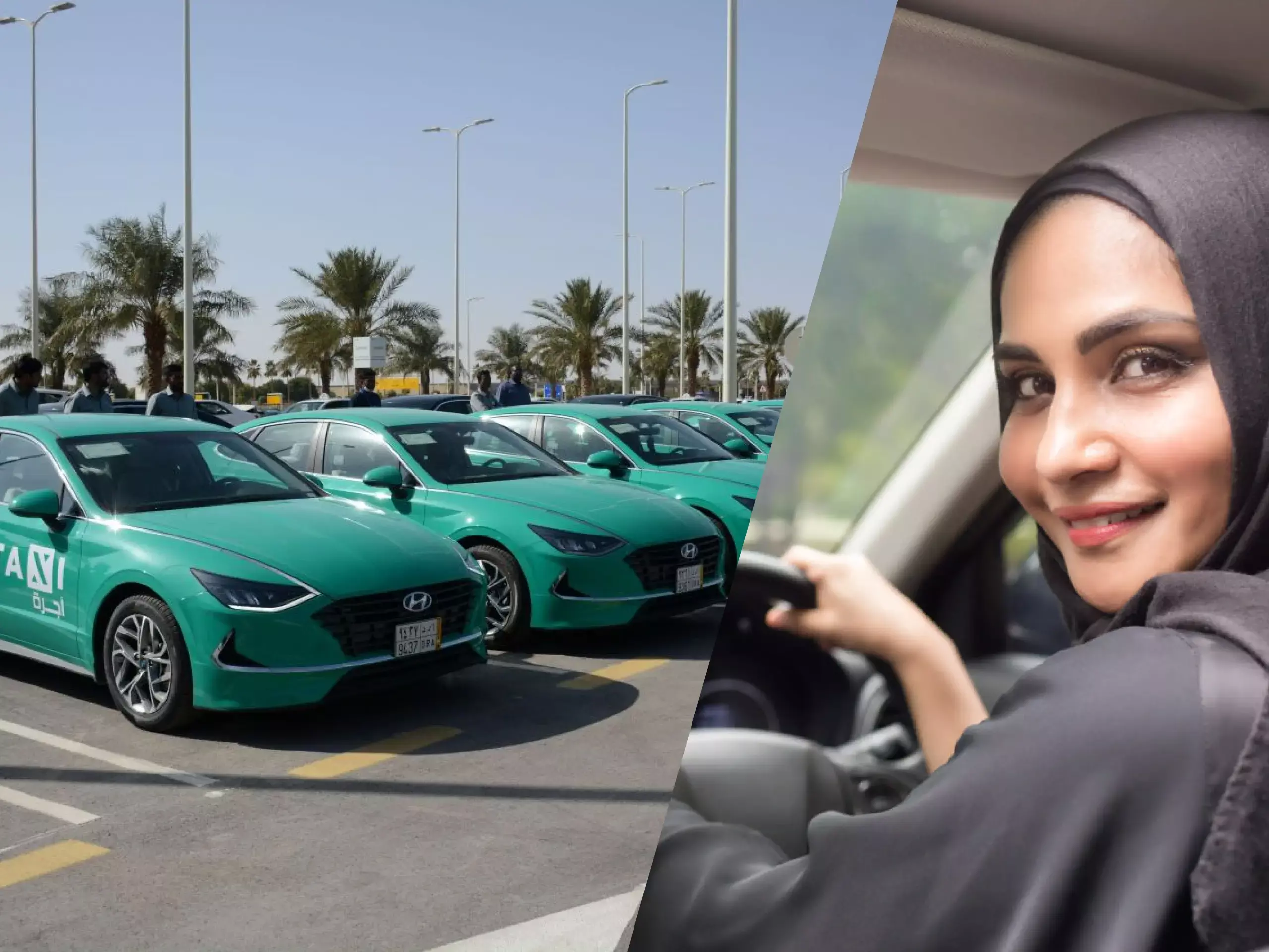 women taxi drivers in saudi airports