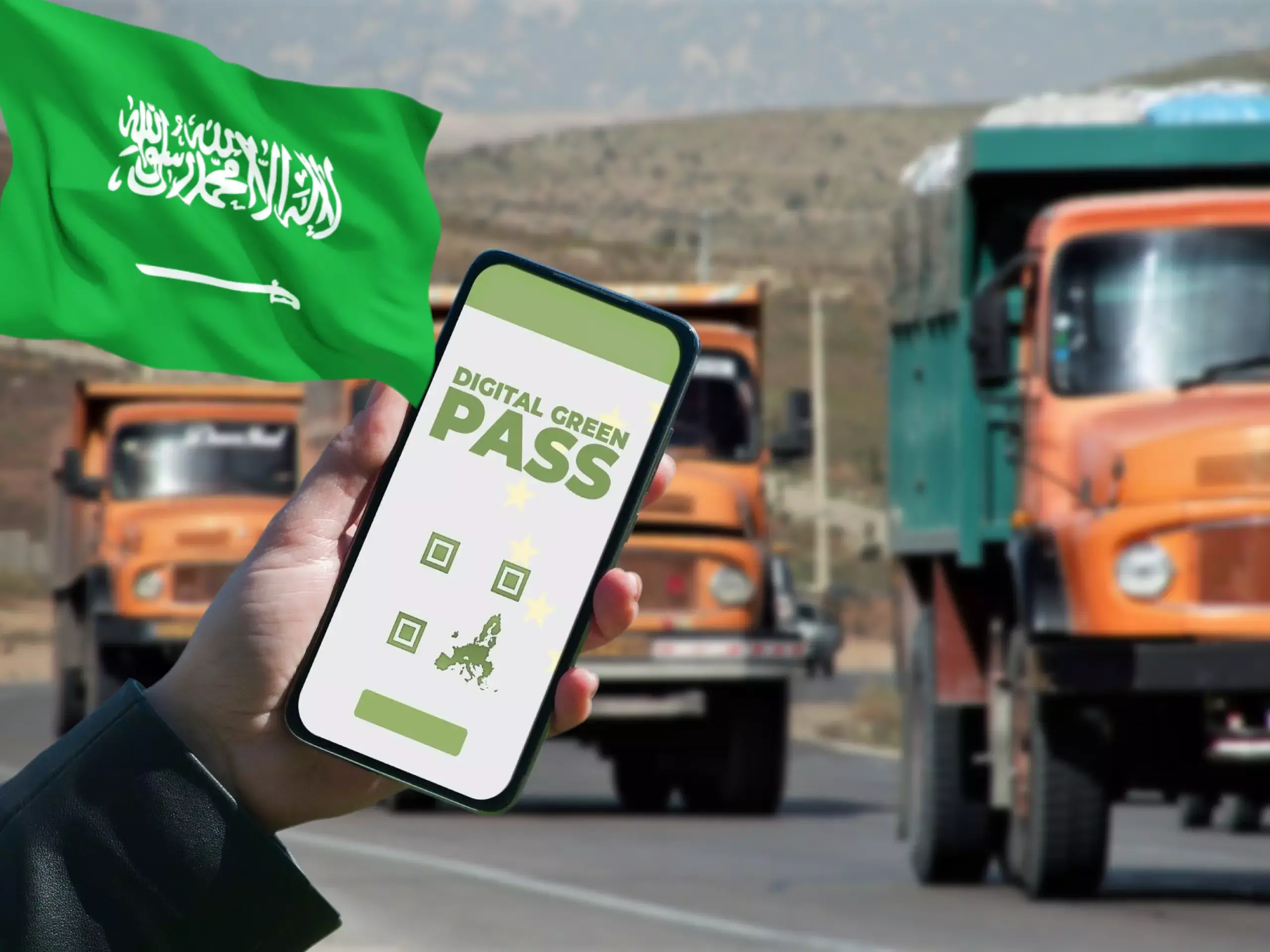 saudi has made digital pass mandatory for trucks coming from abroad