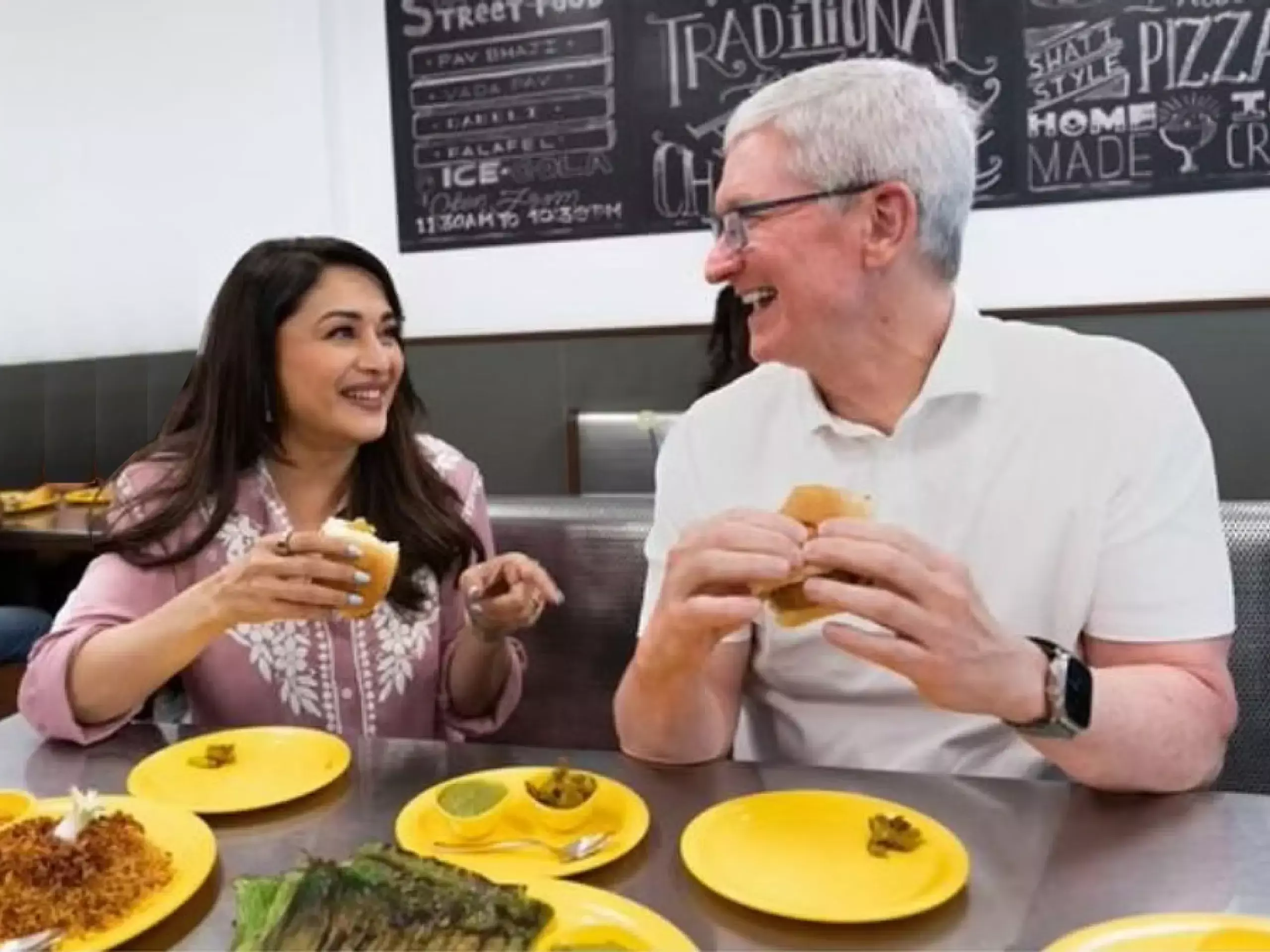 cooks visit to india eating vada pav with madhuri dixit