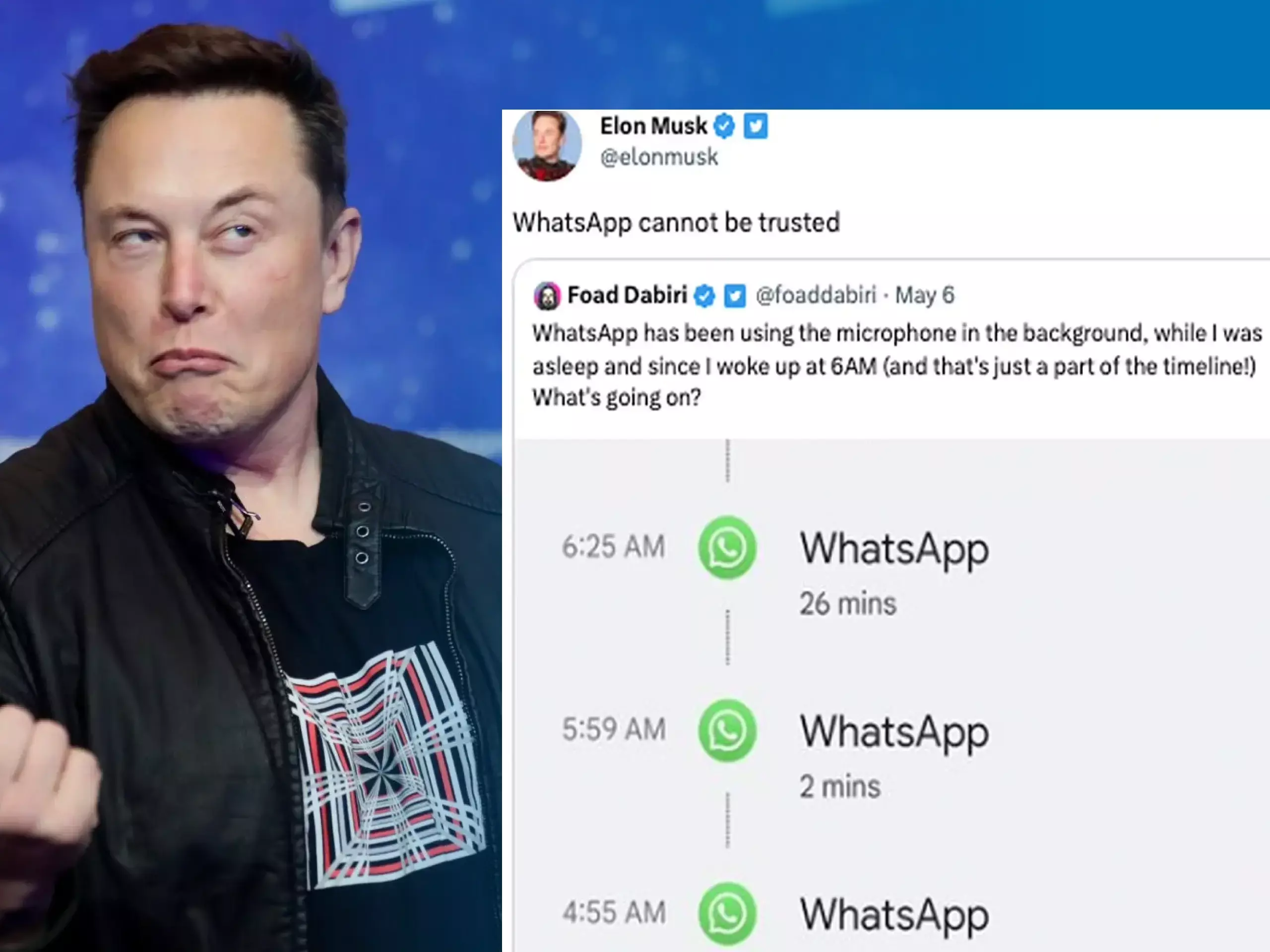 musks tweet promoting whatsapp