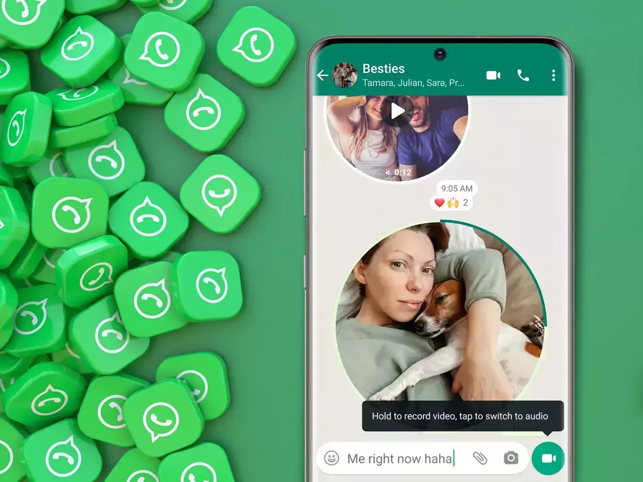 send instant video messages on whatsapp