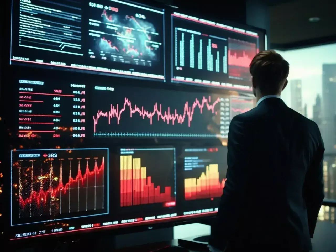 stock market closing update displaying fluctuating prices and trends for various stocks and indices, providing insight into current market conditions and investment performance