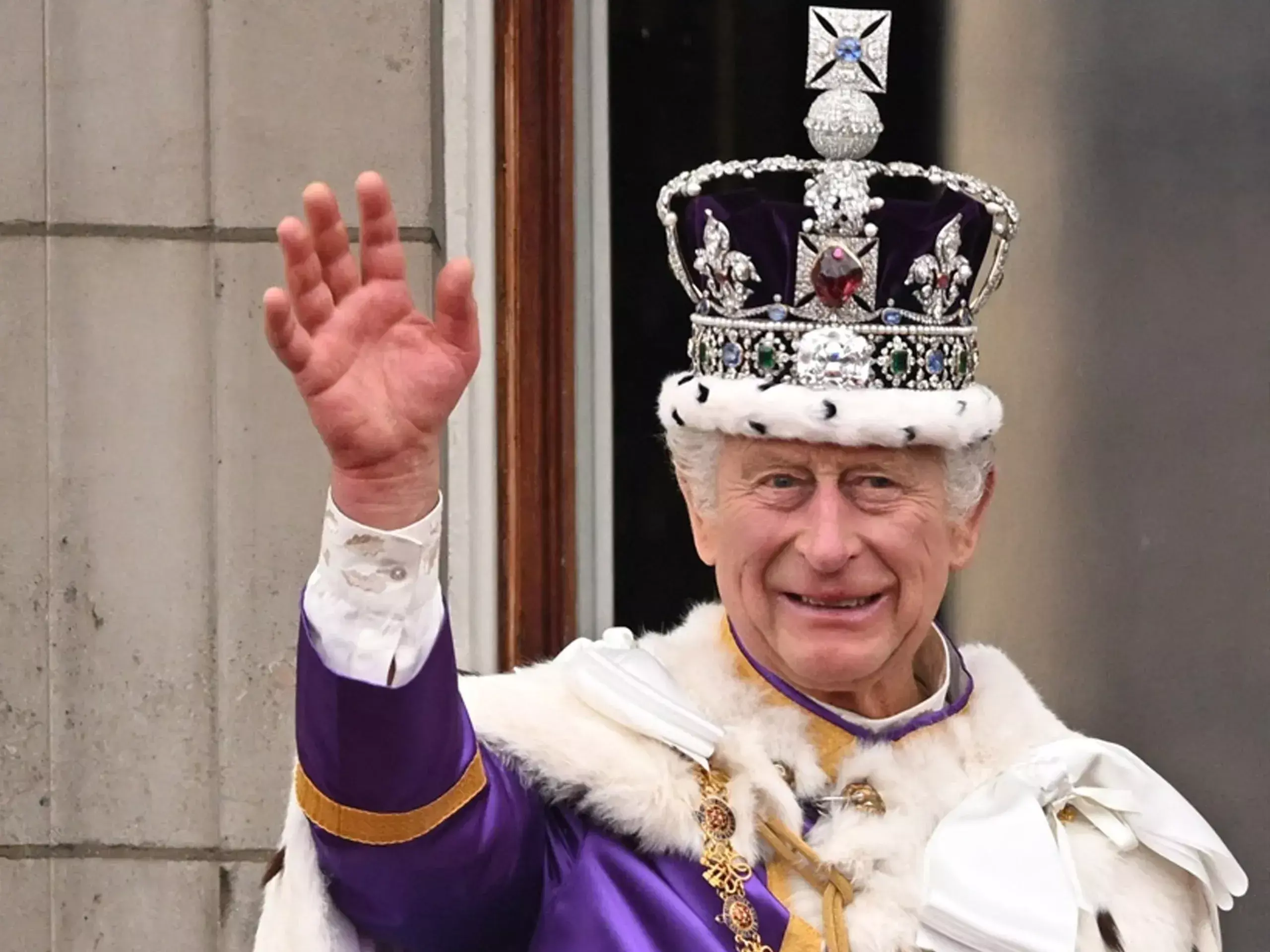 king charles spoke of rising prices wearing a costly crown