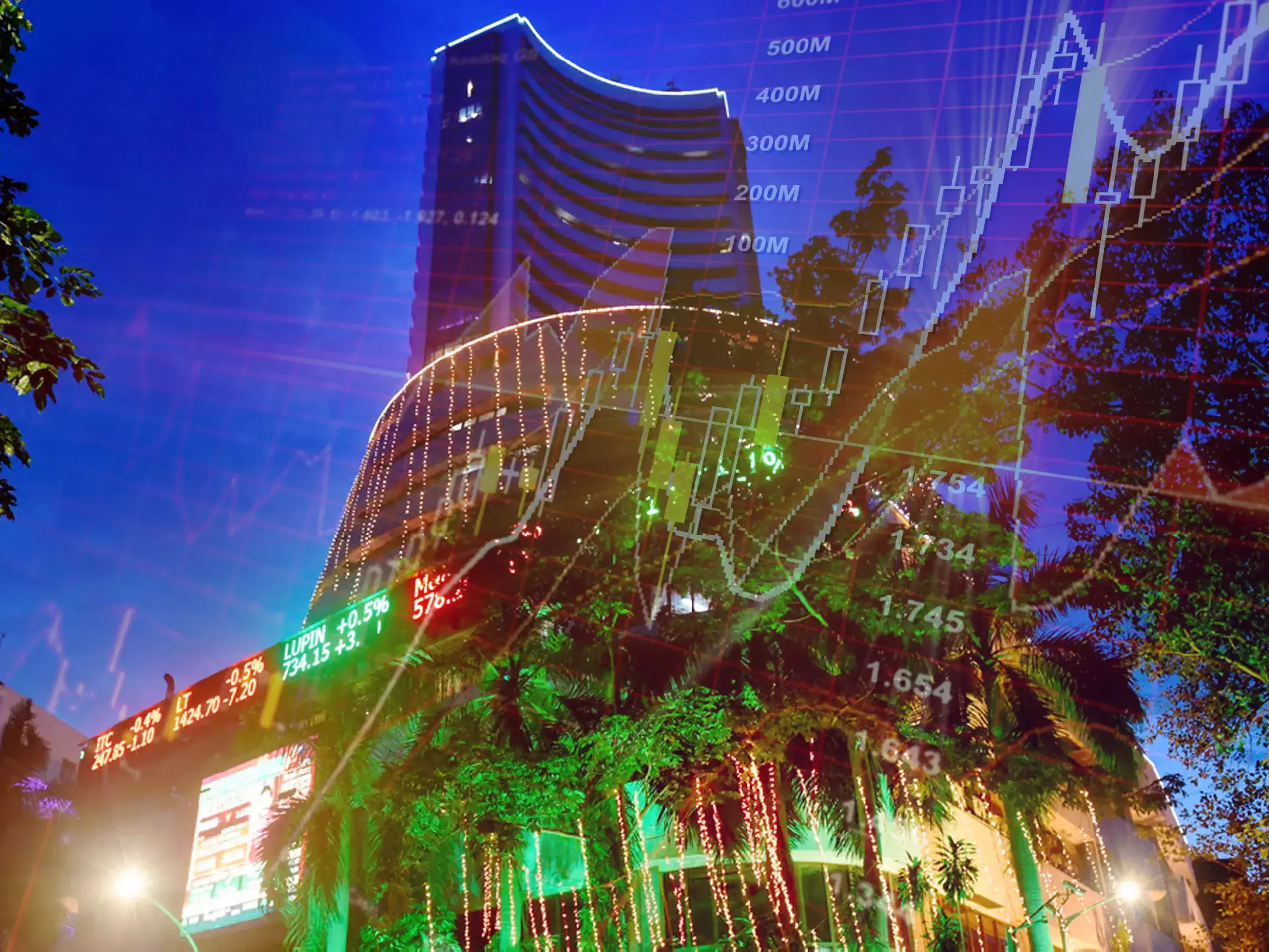 sensex gains 355 points, nifty gains 100 points in intraday trade