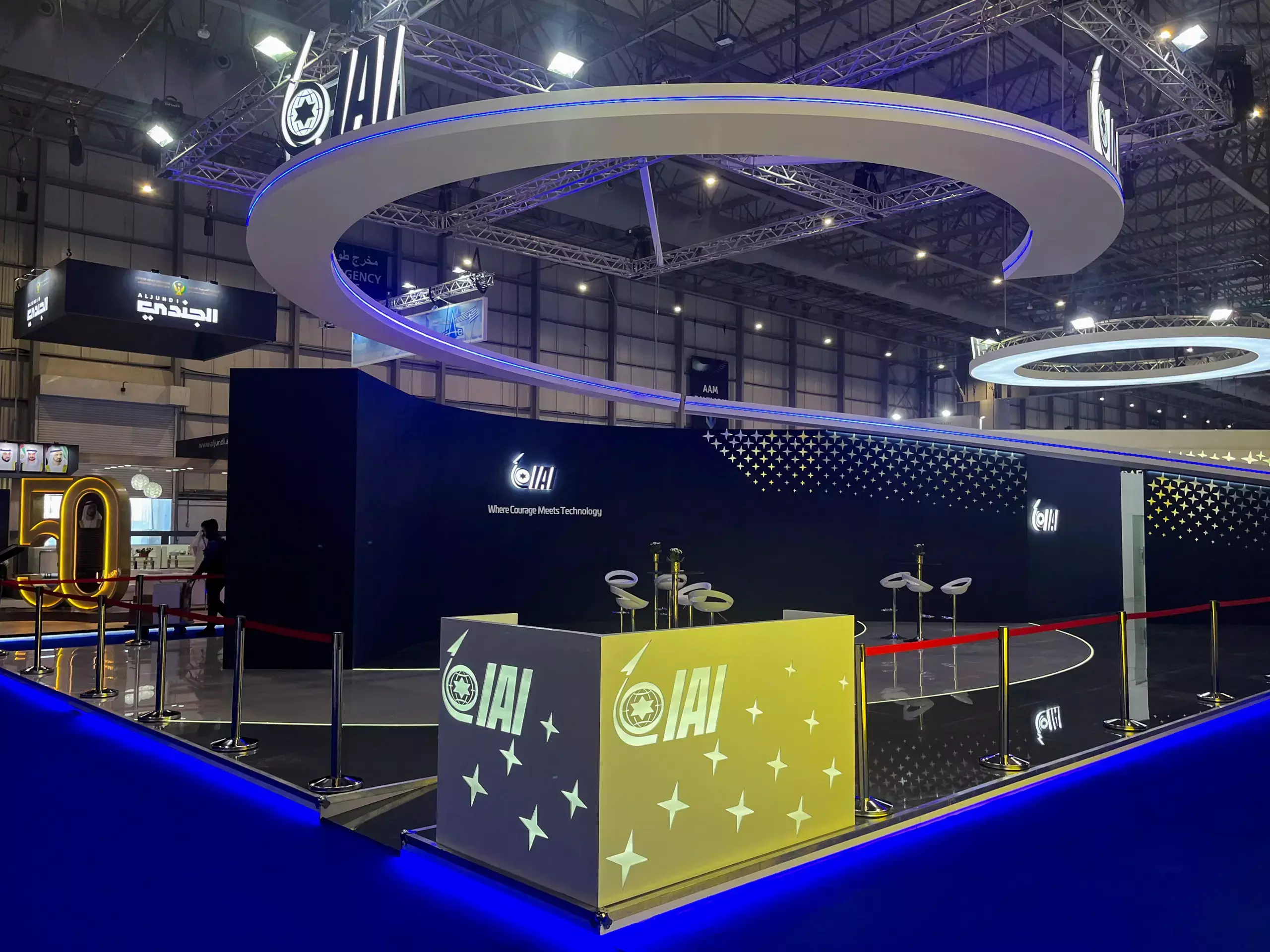 Israeli arms manufacturers stall at Dubai Airshow stands empty