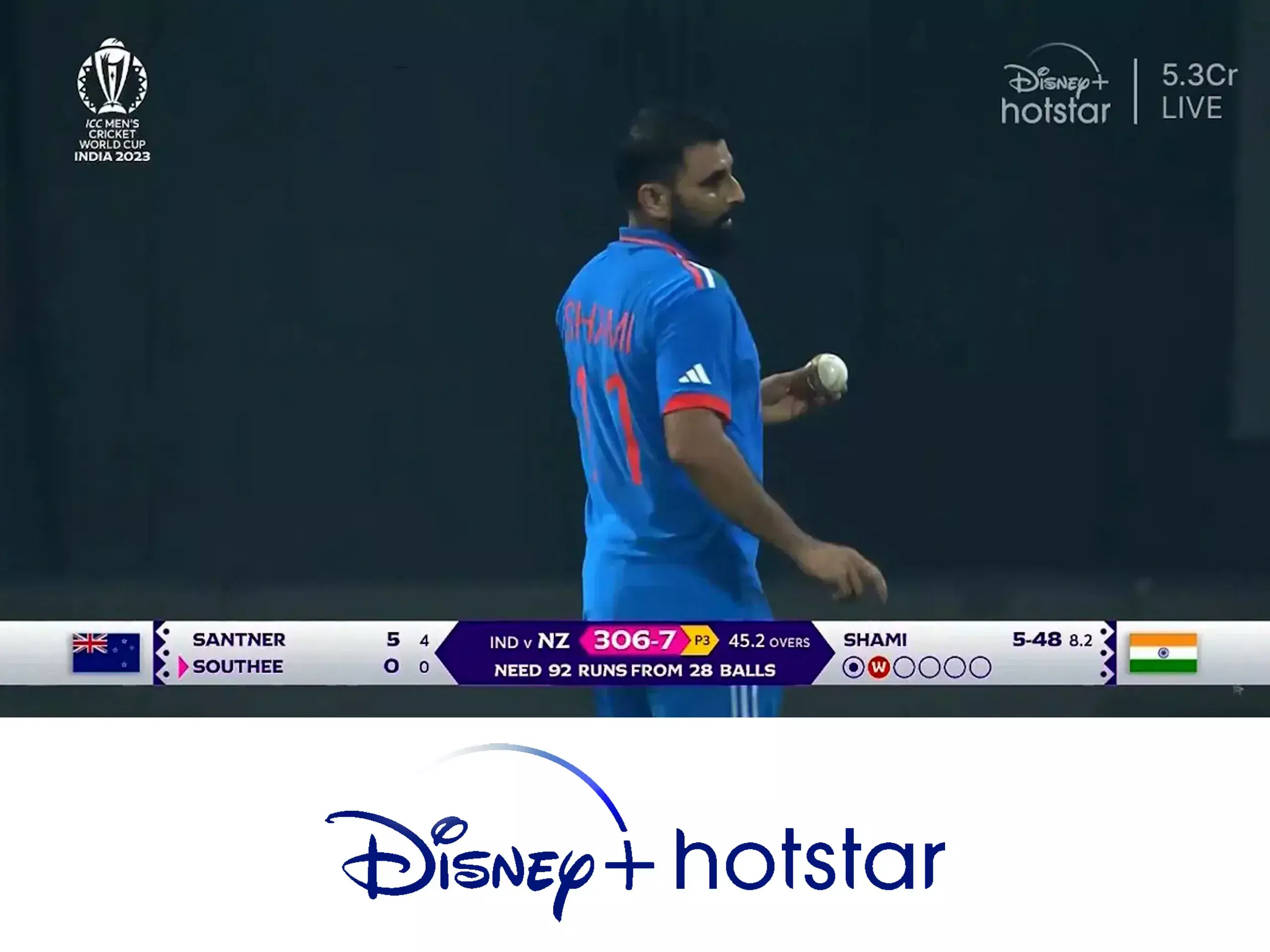 india-new zealand semi, record breaking disney plus, 5.3 cr viewers watched match