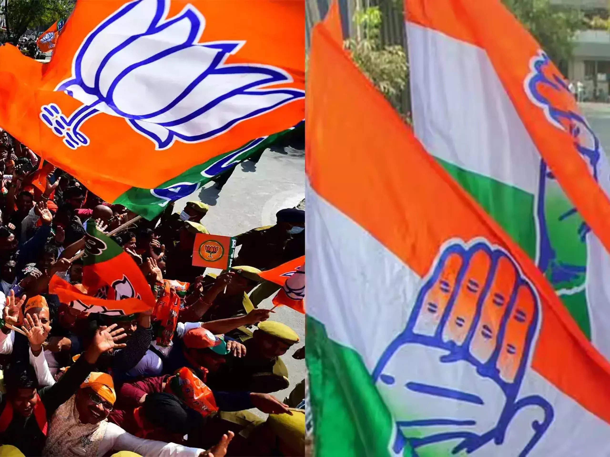 bjp consolidates rule in rajasthan and madhya pradesh, telangana congress