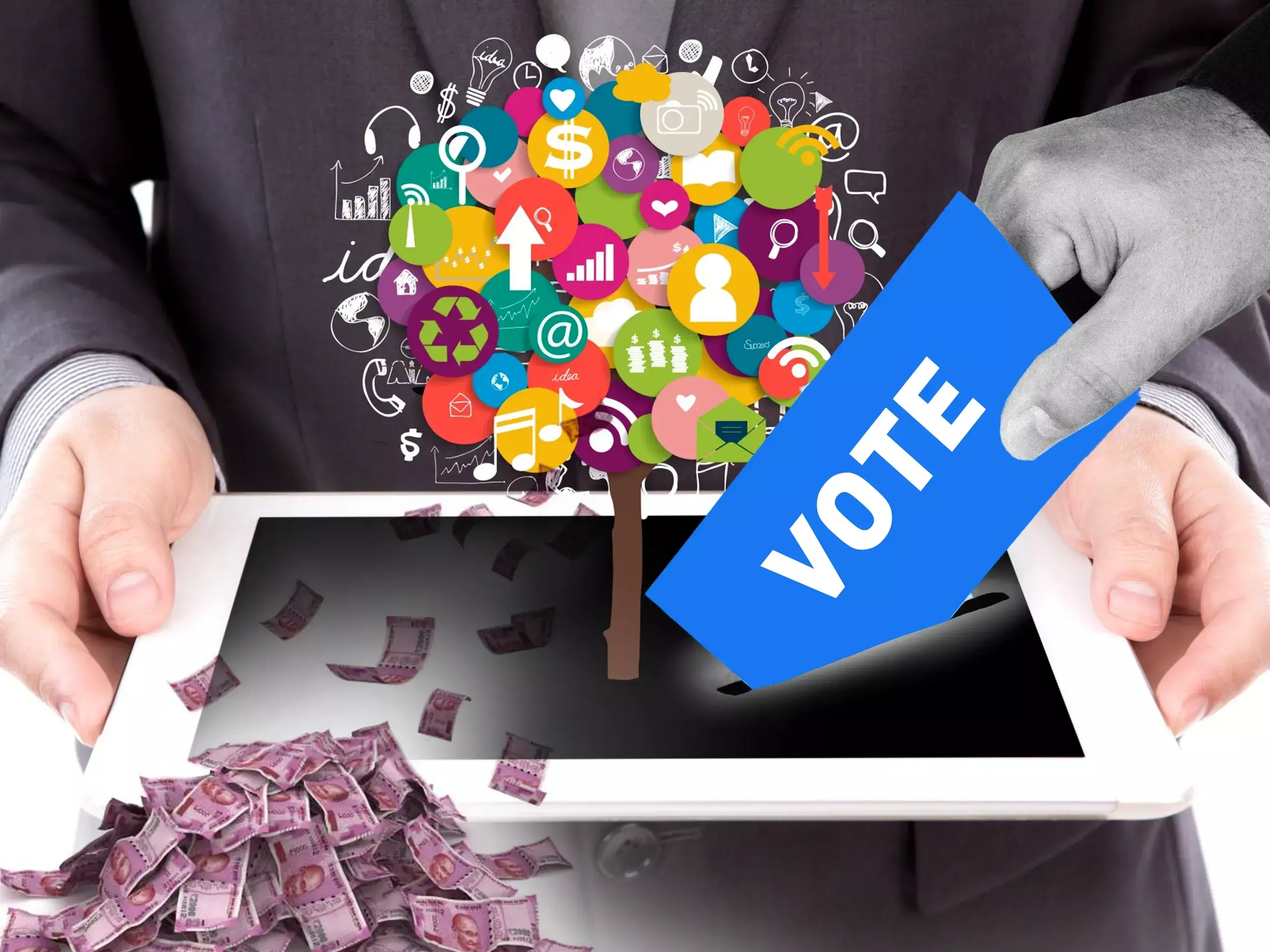 mp and chhattisgarh alone gave 204 cr for election social media