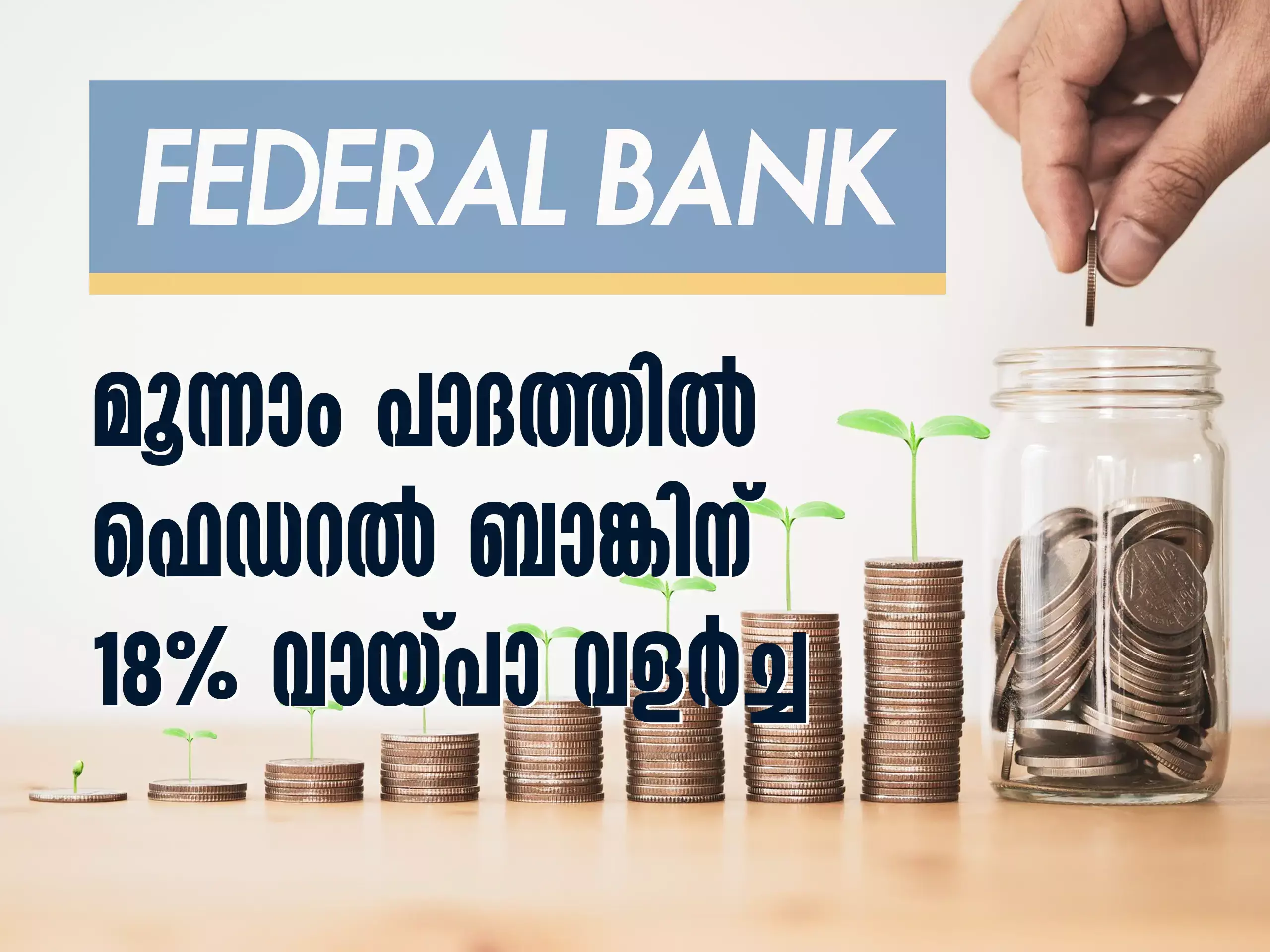 മൂന്നാം പാദത്തിൽ 18 ശതമാനം വായ്പാ വളർച്ച രേഖപ്പെടുത്തി ഫെഡറൽ ബാങ്ക്