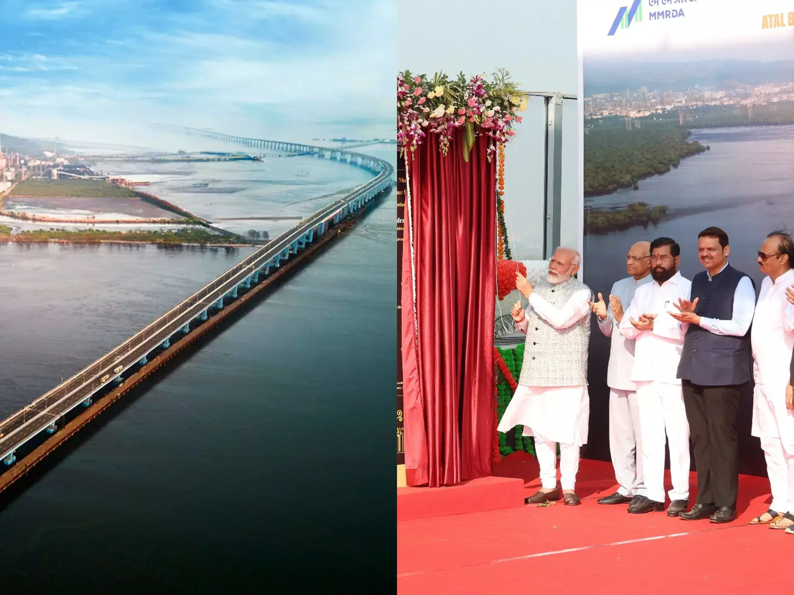 prime minister inaugurated indias longest sea bridge