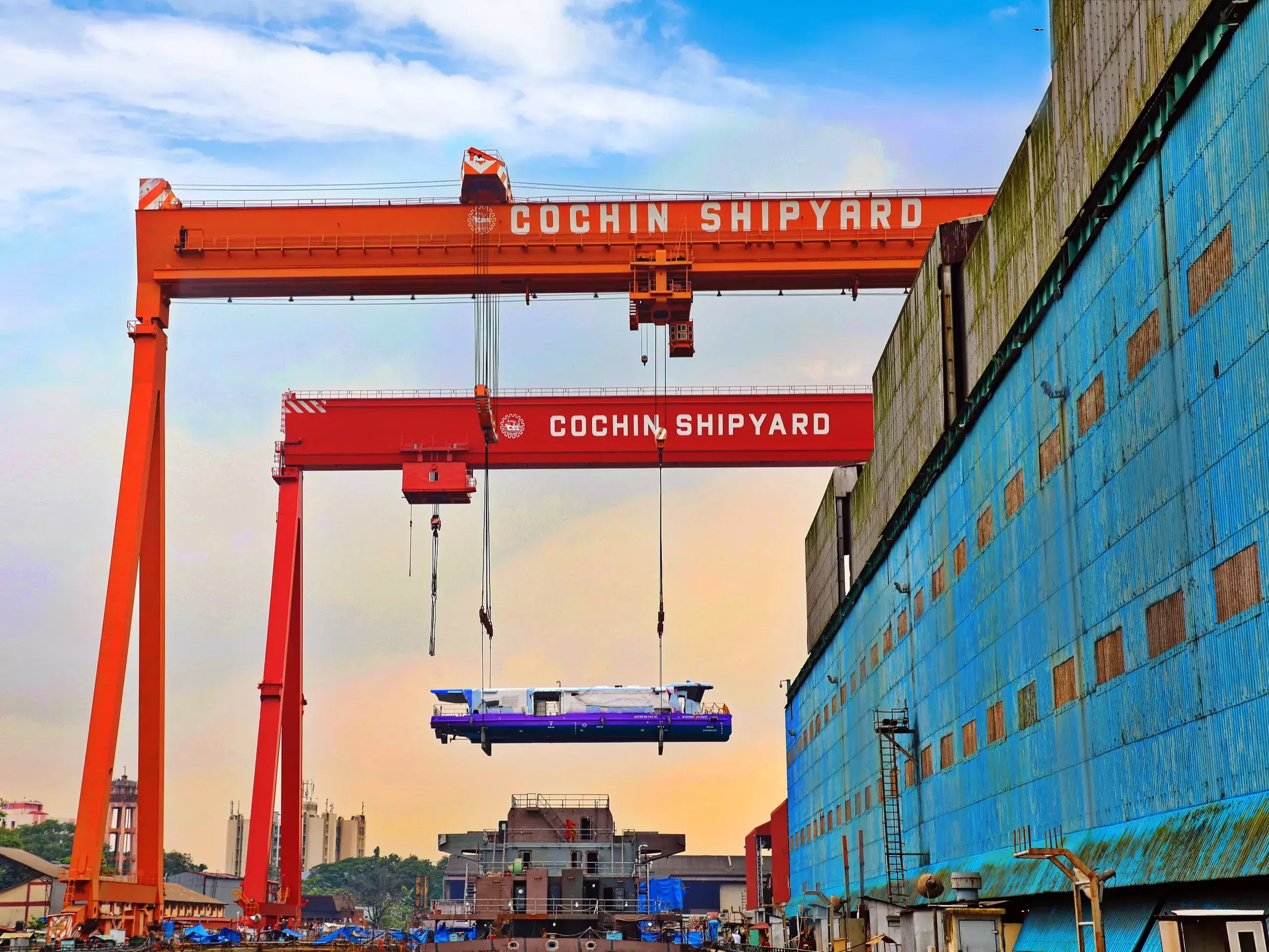 ro-ro construction in february, construction at cochin shipyard