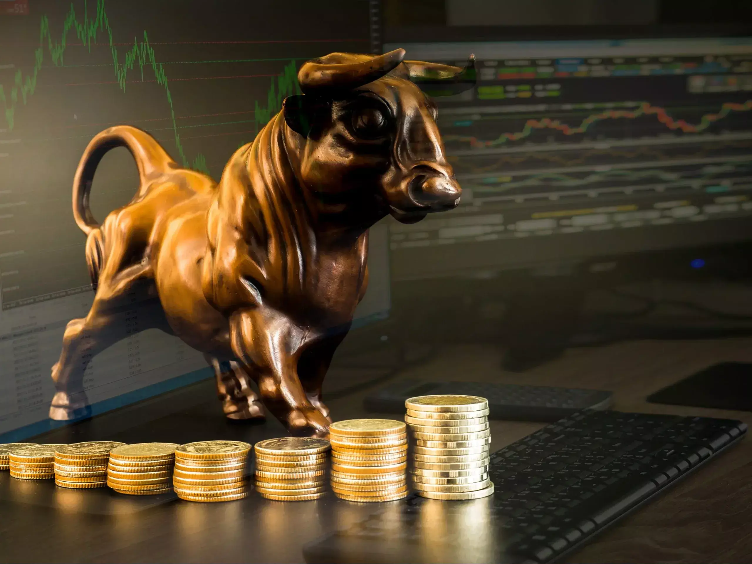 returning bulls, markets close on huge gains