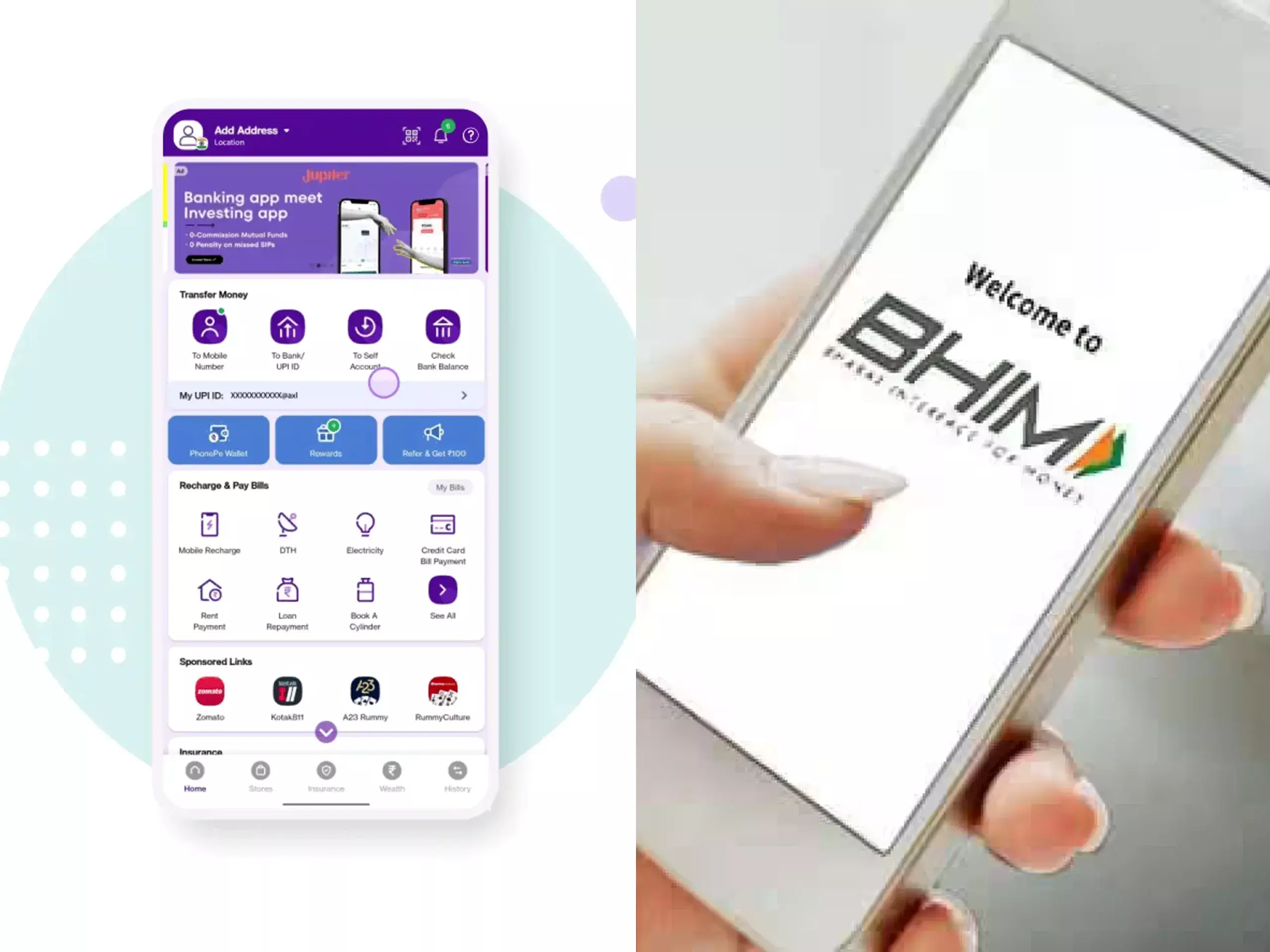 20-50% increase in phonepe and bhim app downloads