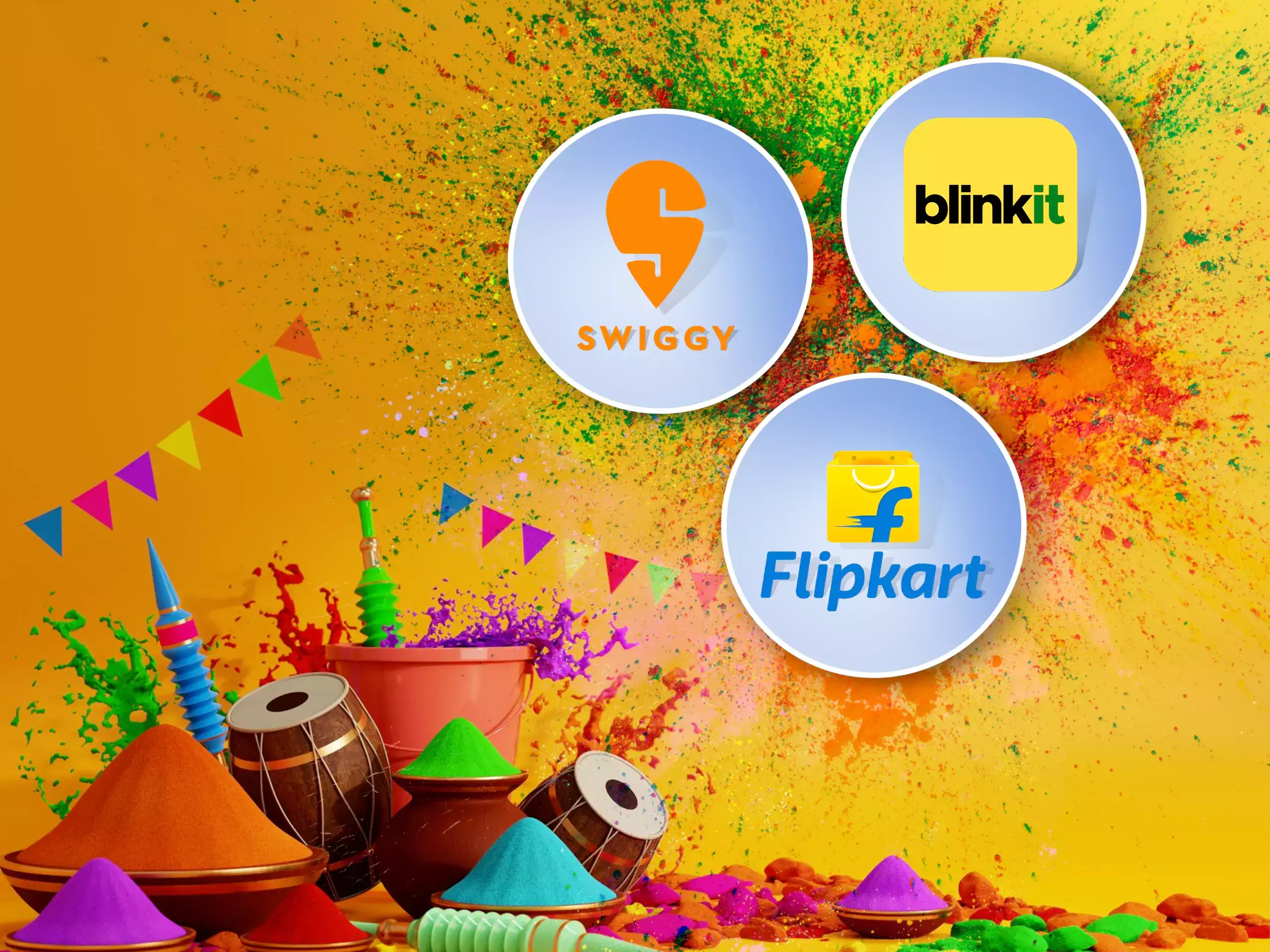holi, crush swiggy, blinkit and flipkart