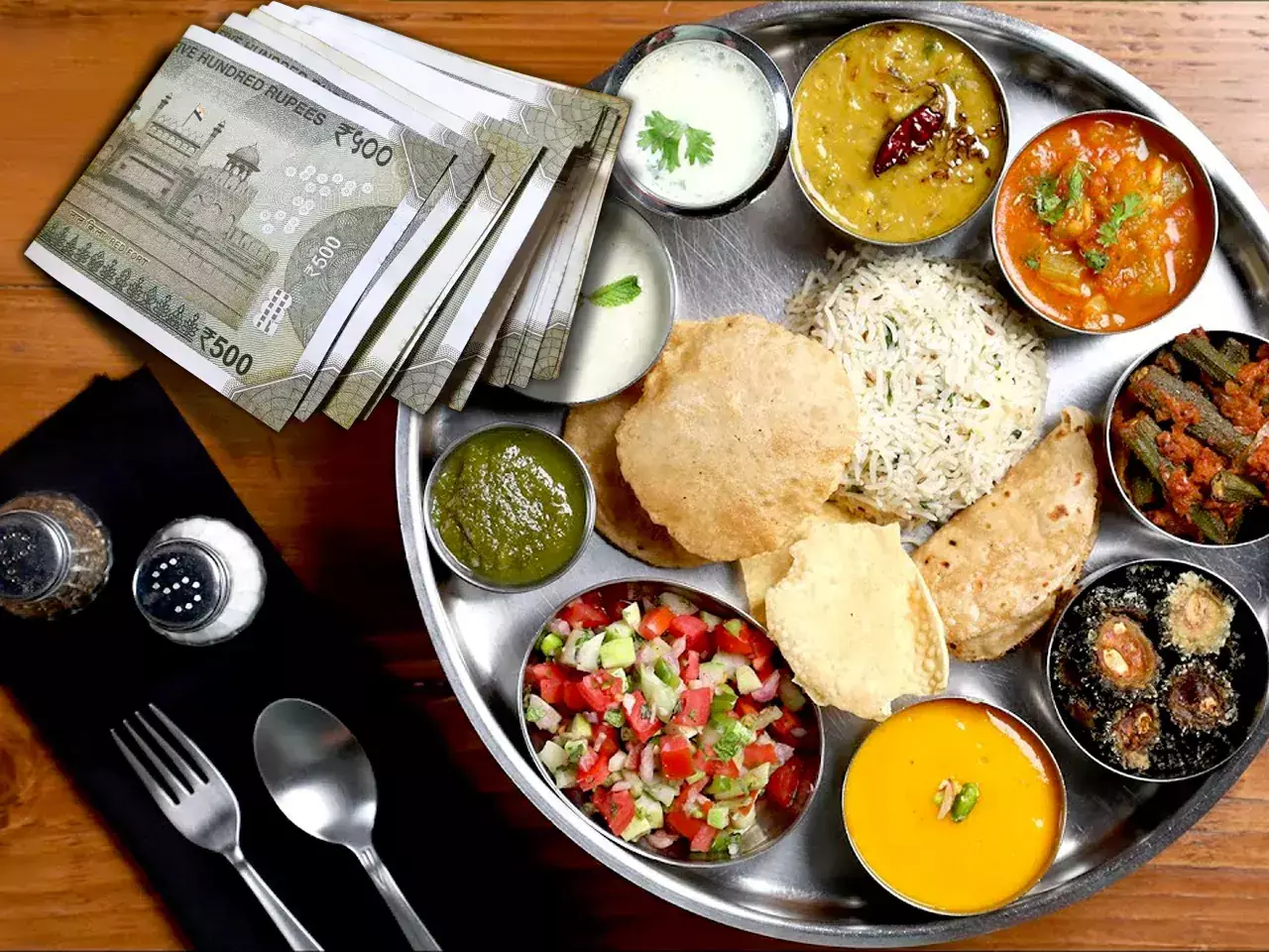 price of vegetarian thali has increased