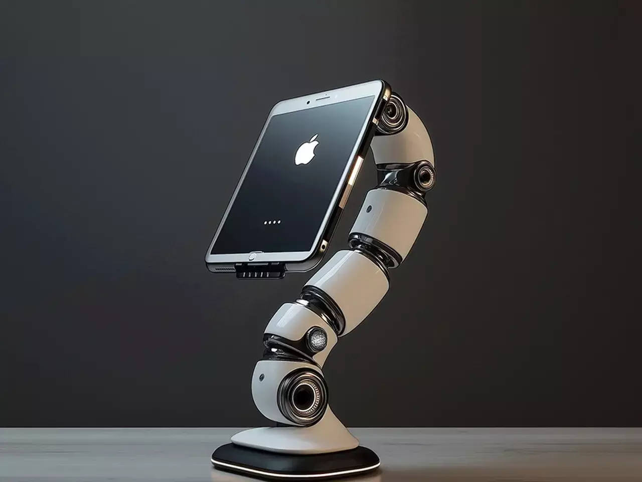 apple with table top robot