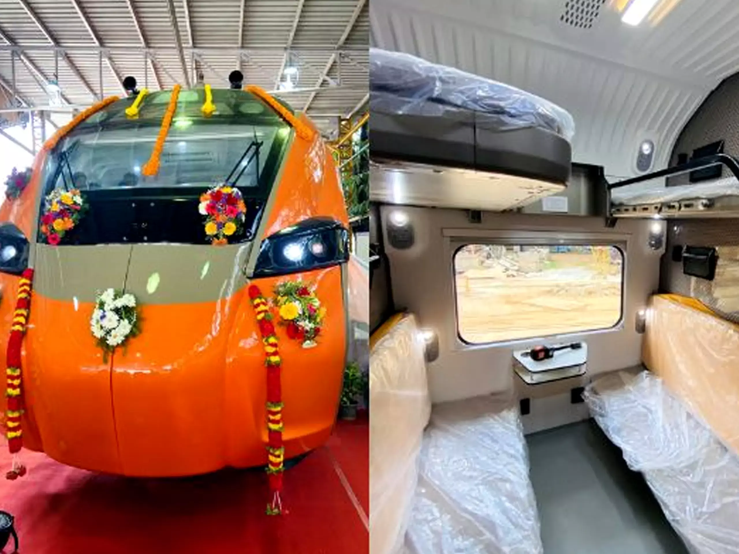 യാത്രക്കാർ ഡബിൾ ഹാപ്പി! കിടിലൻ ലുക്കിൽ വന്ദേ ഭാരത് സ്ലീപ്പര്‍  ട്രെയിൻ