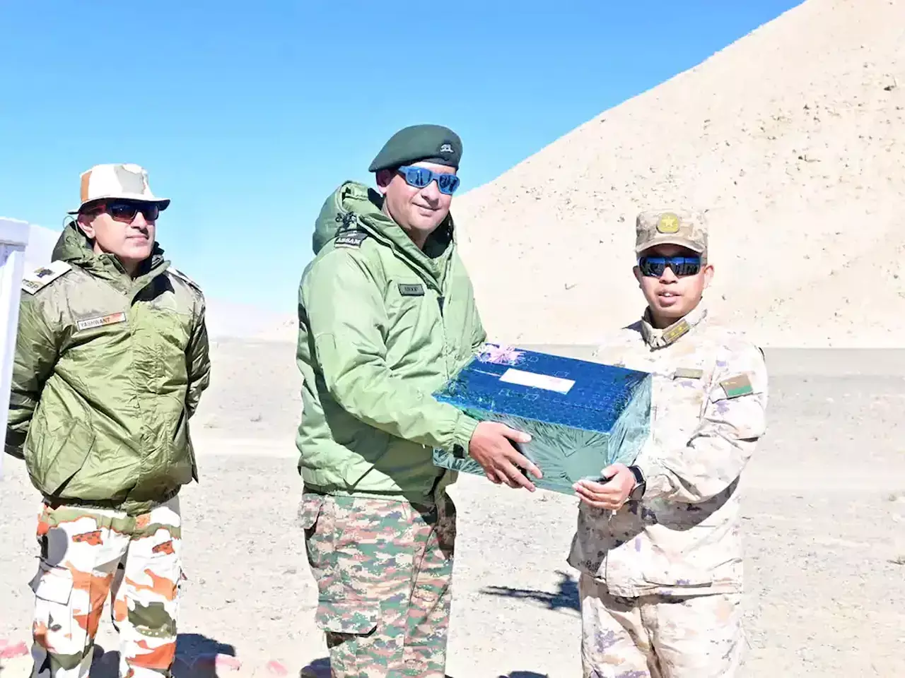 on diwali, indo-chinese soldiers exchanged sweets