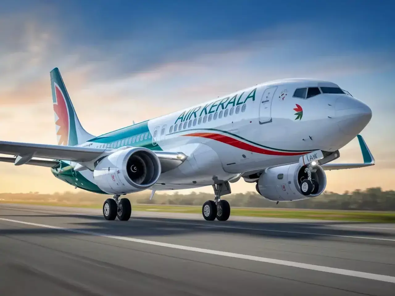 air kerala prepares to take off from kannur