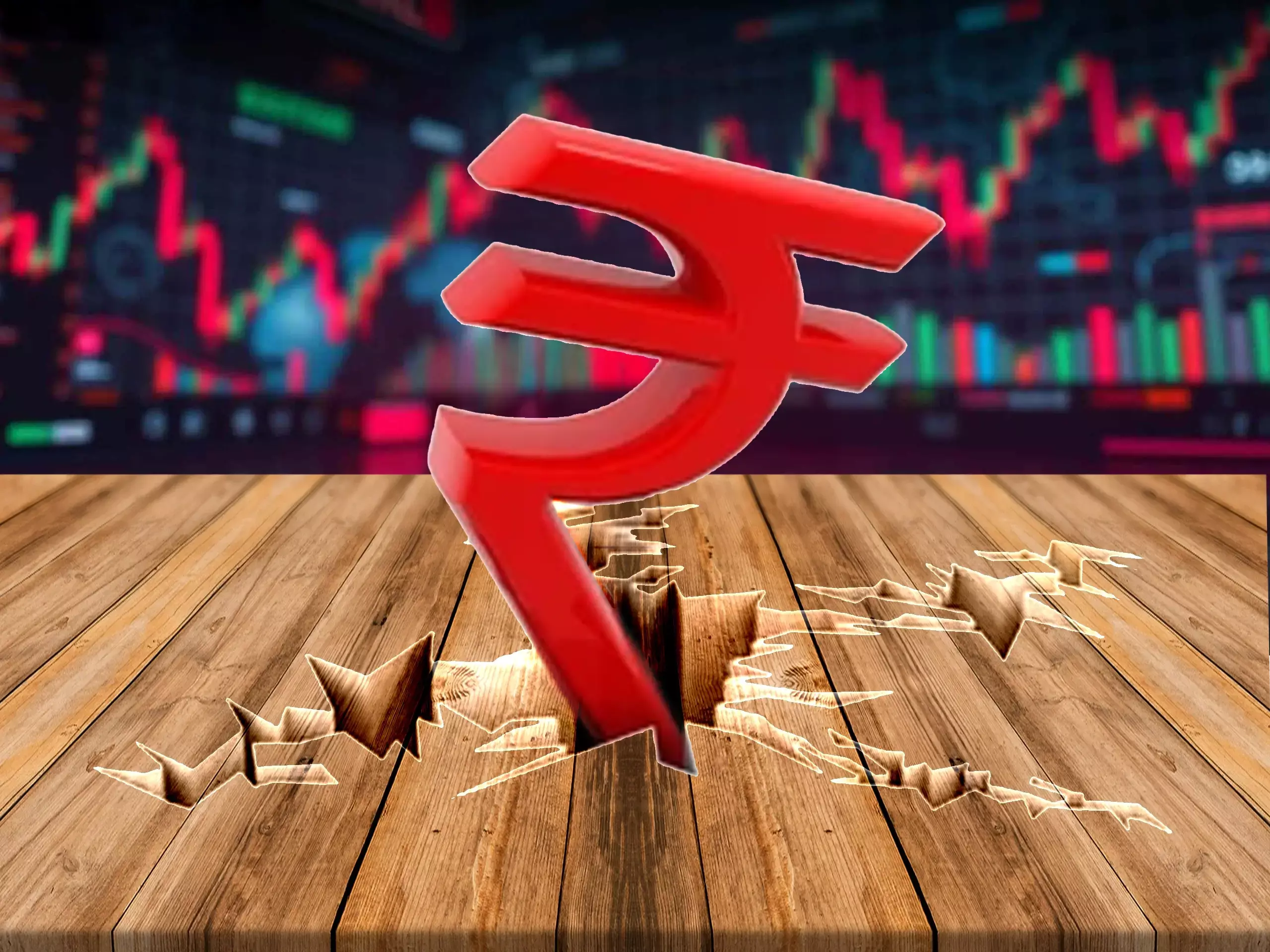 രൂപ ഇടിഞ്ഞു, 16 പൈസയുടെ നഷ്ടം; ഓഹരി വിപണിയും ഇടിവിൽ