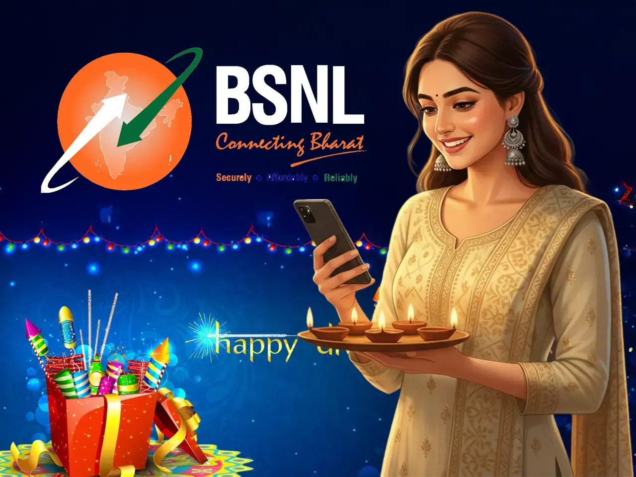 free data, bsnl with diwali gift