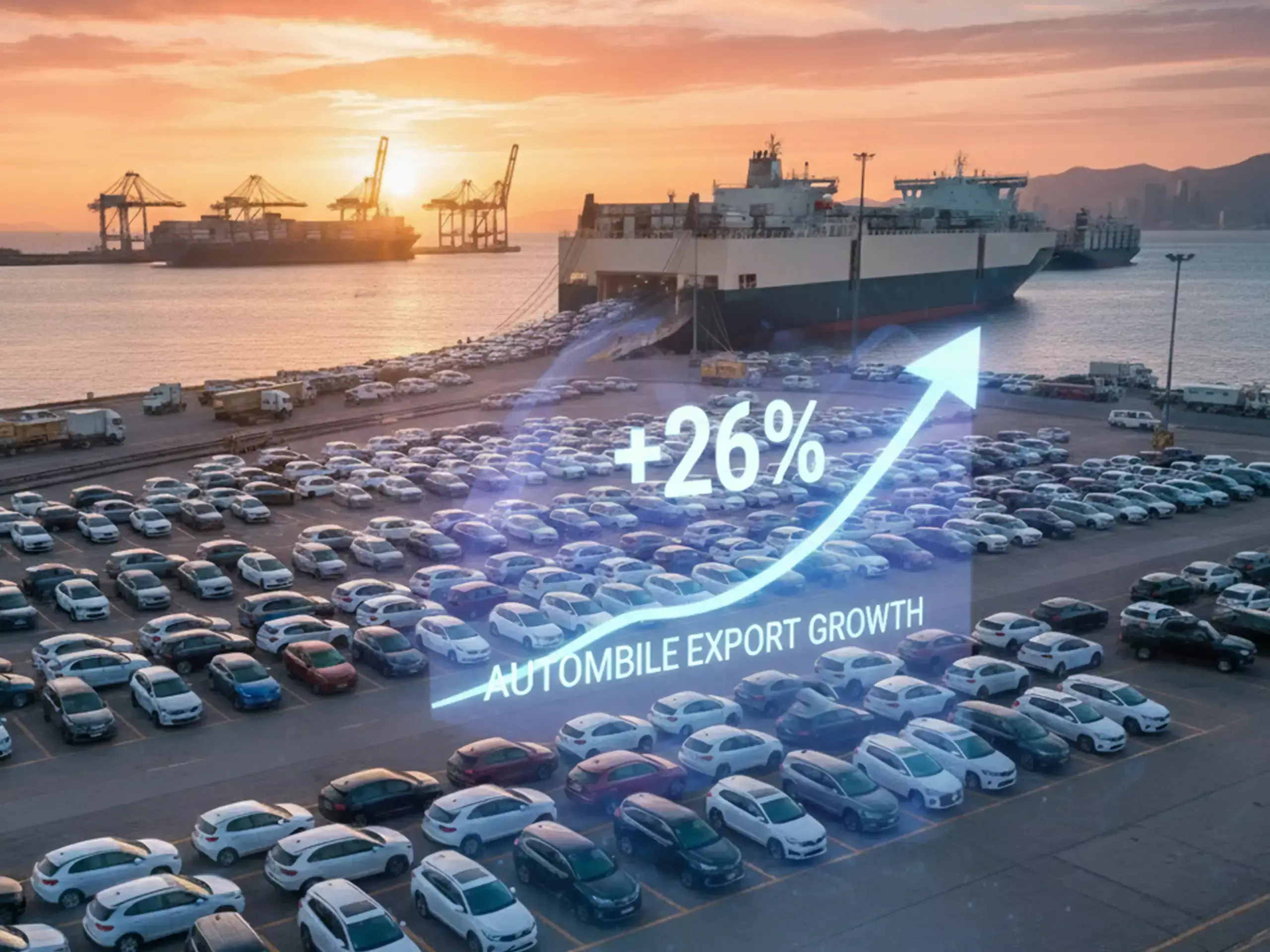 ഓട്ടോമൊബൈല്‍ കയറ്റുമതിയില്‍   26 ശതമാനം വര്‍ധനവ്