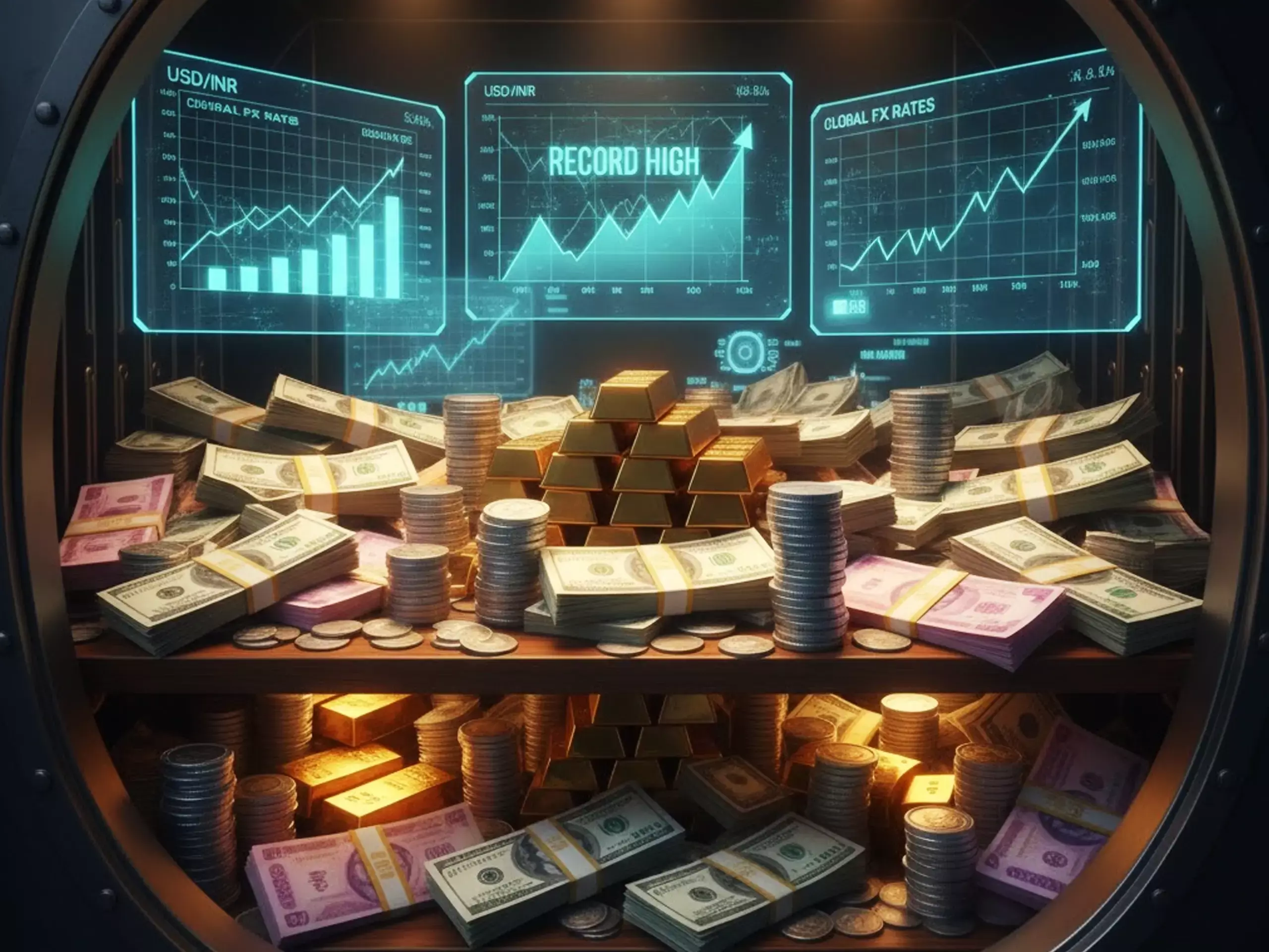 വിദേശനാണ്യ കരുതല്‍ ശേഖരം  റെക്കോര്‍ഡിനരികെ