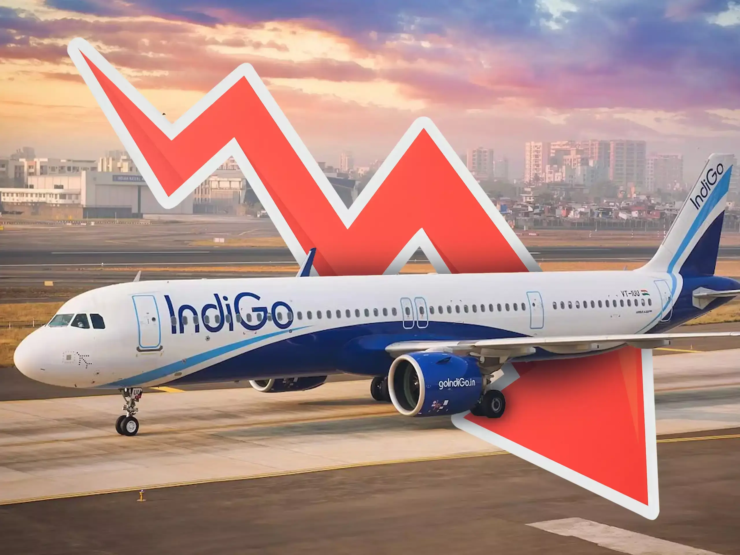Indigo Stock: തകർന്നടിഞ്ഞ്  ഇൻഡിഗോ ഓഹരികൾ; വിപണി മൂല്യവും കൂപ്പുകുത്തി