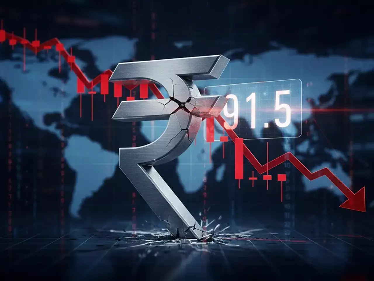 indian rupee collapses again, value reaches 91.5 level