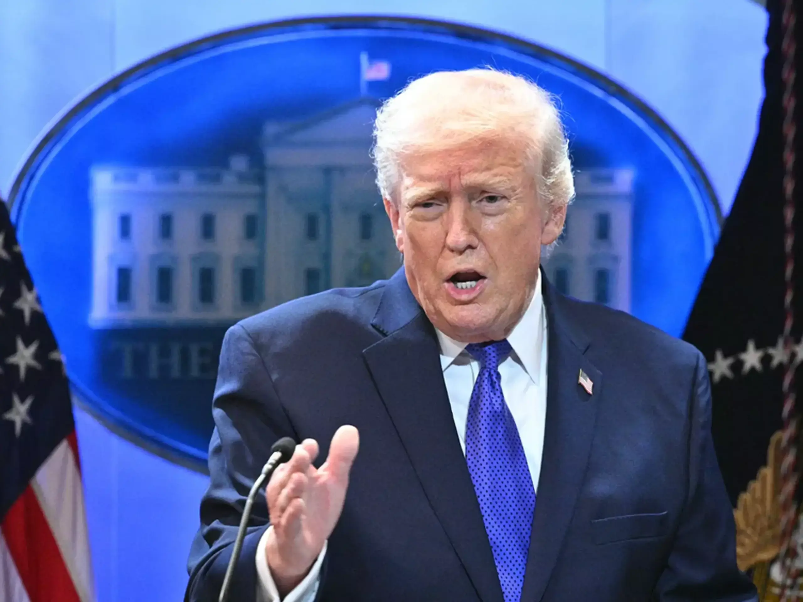 US President Donald Trump addressing the media about the shooting incident at the WHCA dinner. US President Donald Trump addressing the media about the shooting incident at the WHCA dinner.