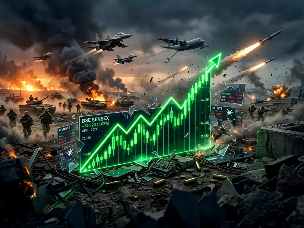 പശ്ചിമേഷ്യയില്‍ പ്രതീക്ഷ; സെന്‍സെക്‌സ് 900 പോയിന്റ് ഉയര്‍ന്നു