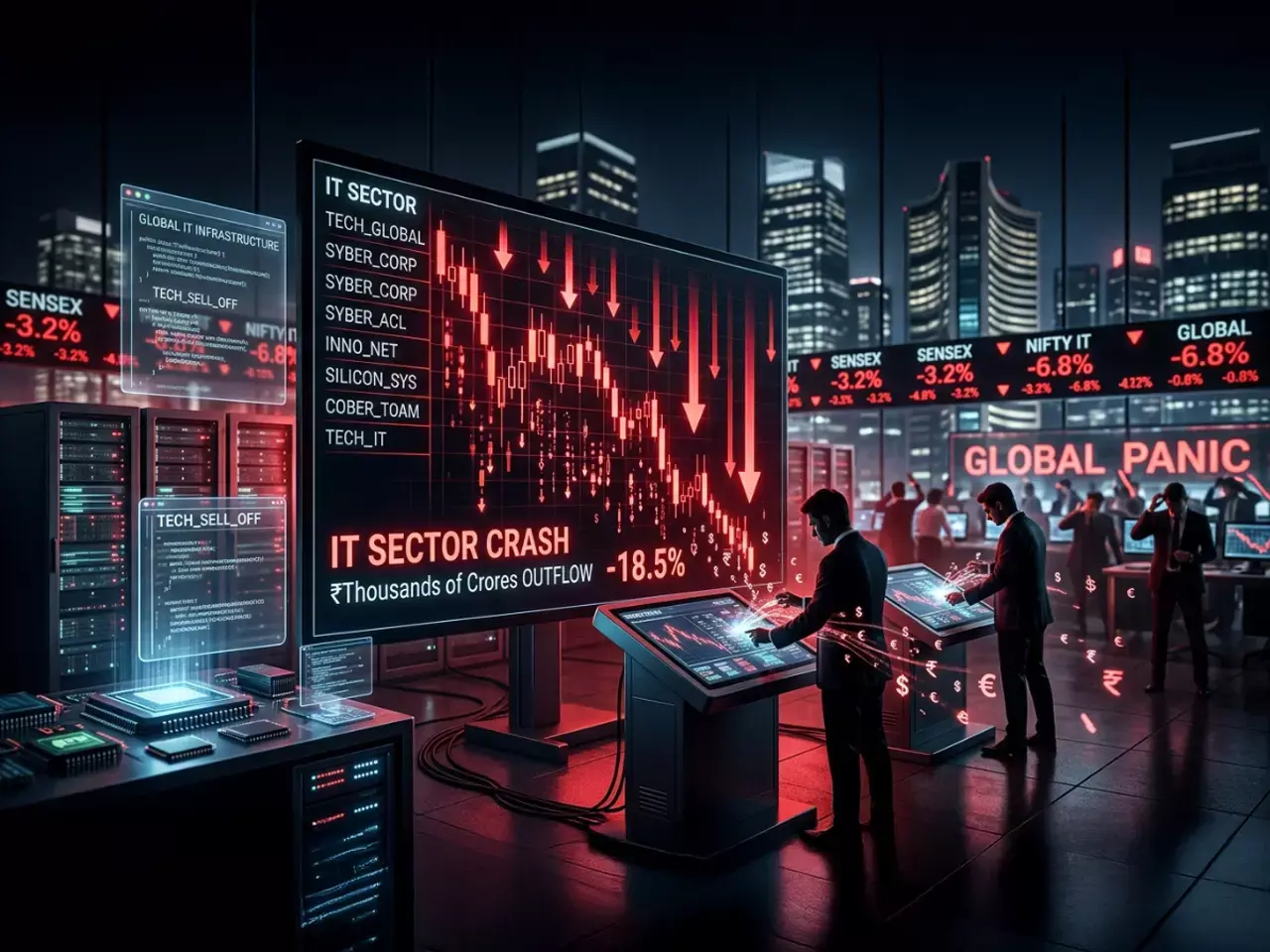 foreign investors sell off it stocks, total sale in february was rs 17,000 crore