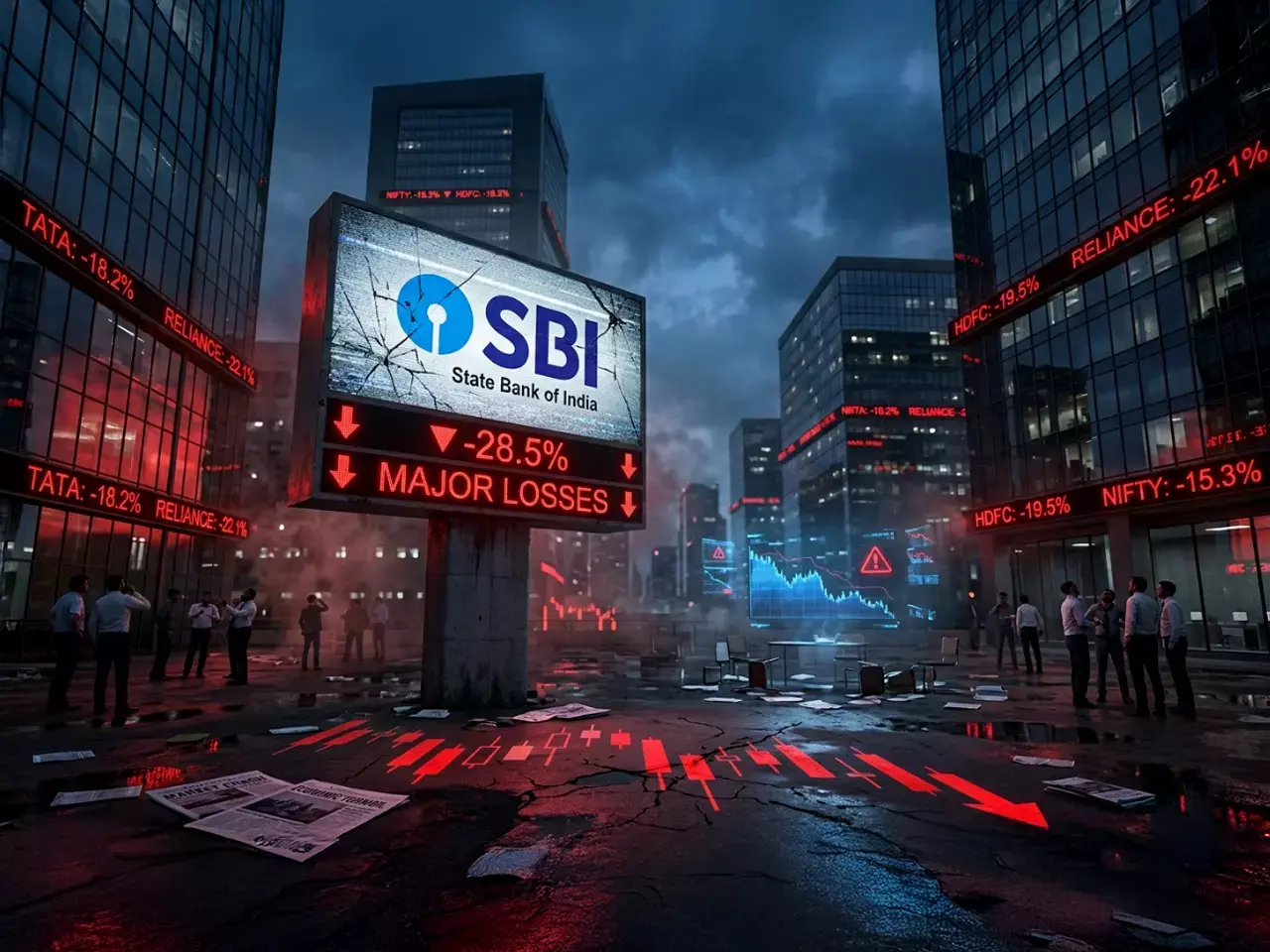 eight leading companies suffer huge losses, sbi suffers setback