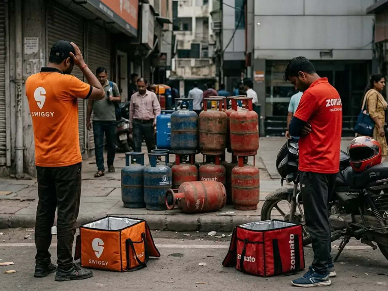 burning west asia, gig riders kitchens catch fire, swiggy and zomato are involved