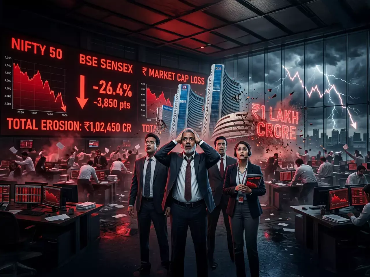 market giants suffer heavy blow, rs 1 lakh crore lost in a week market giants suffer heavy blow, rs 1 lakh crore lost in a week