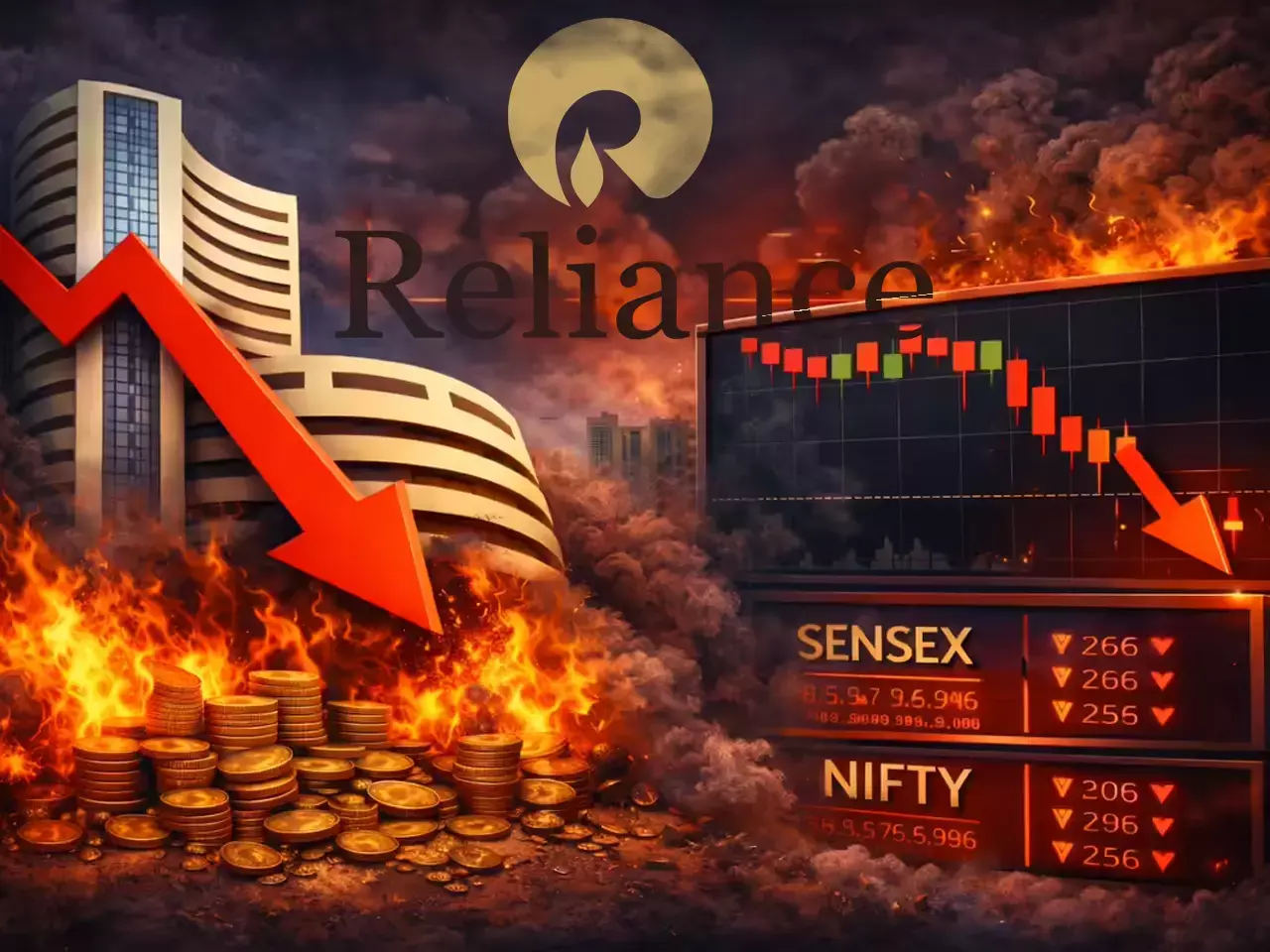 huge crash in the market, reliance suffers a major blow huge crash in the market, reliance suffers a major blow