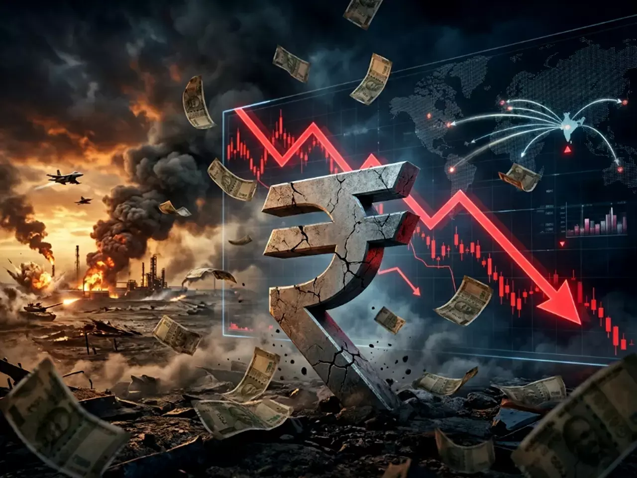 rupee falters, middle east war and foreign investor withdrawal cause setback