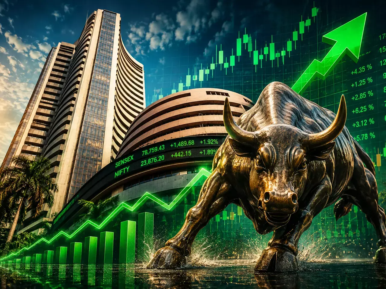 strong rebound in the market, sensex rises 900 points