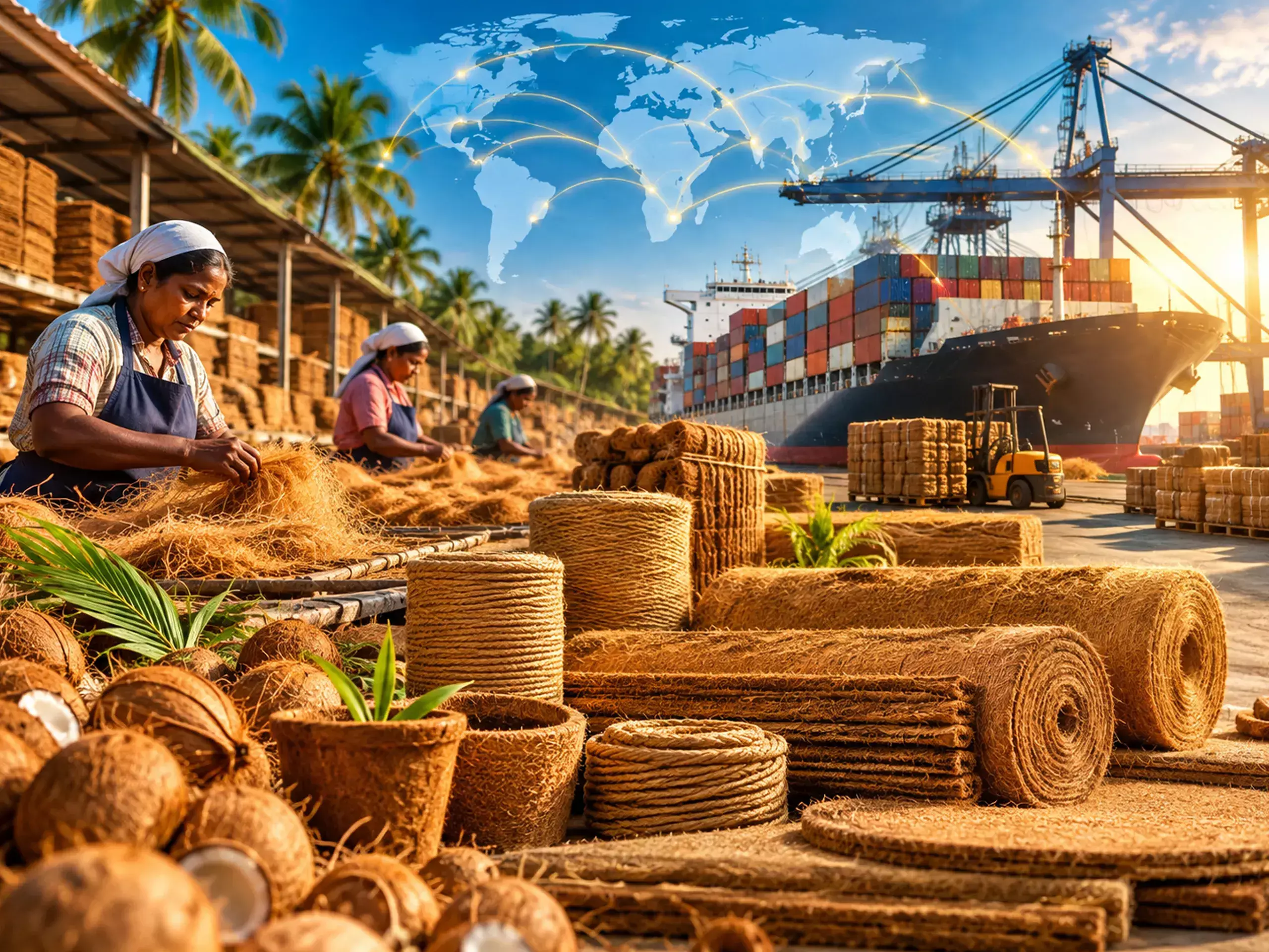 12 വര്‍ഷം, 305% വളര്‍ച്ച; രാജ്യത്ത് കയര്‍   കയറ്റുമതി വരുമാനം 6,614 കോടി കടന്നു
