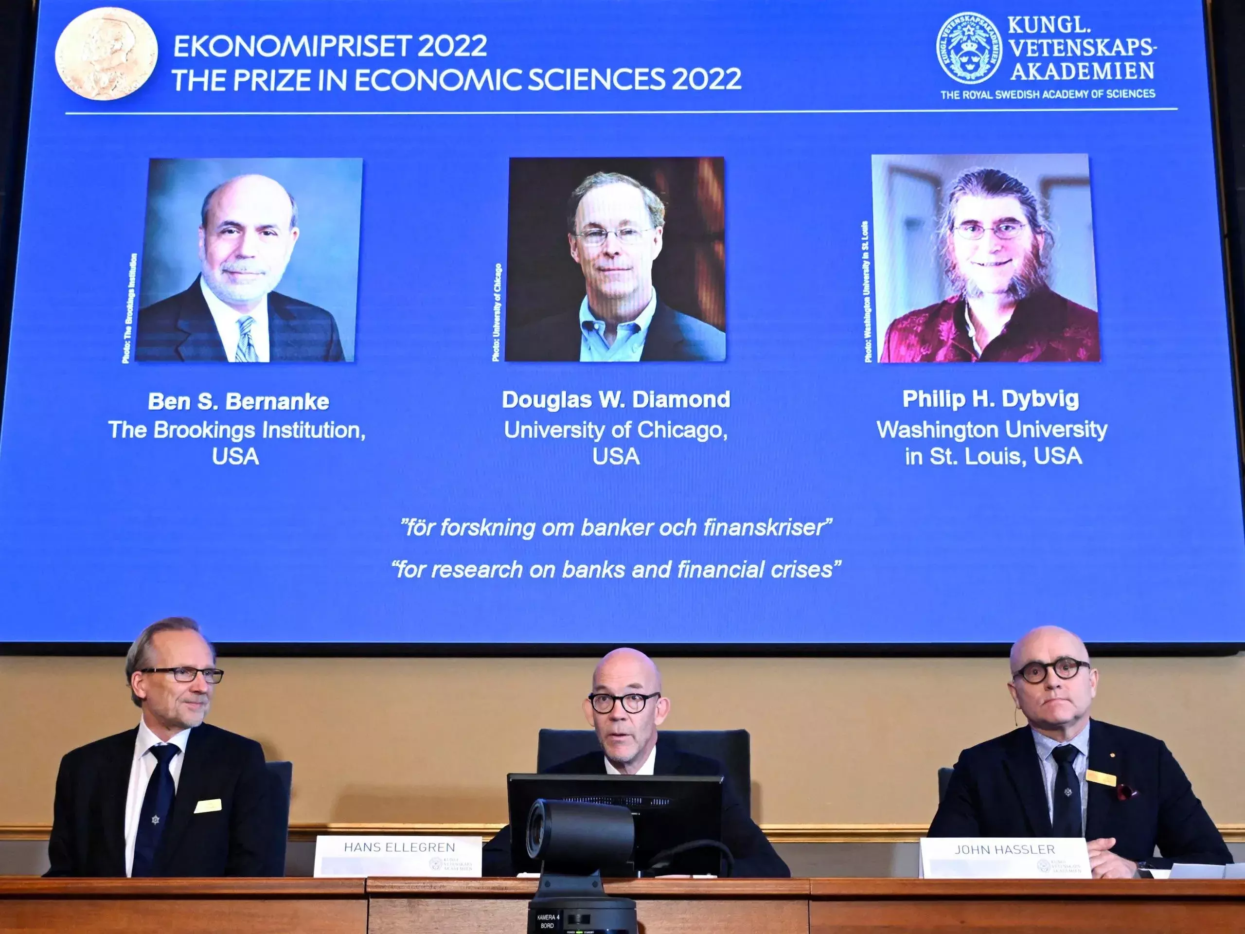 സാമ്പത്തിക ശാസ്ത്ര നൊബേല്‍ 3 പേര്‍ക്ക്, പഠിച്ചത് ബാങ്ക് തകര്‍ച്ചയും സാമ്പത്തിക പ്രതിസന്ധിയും